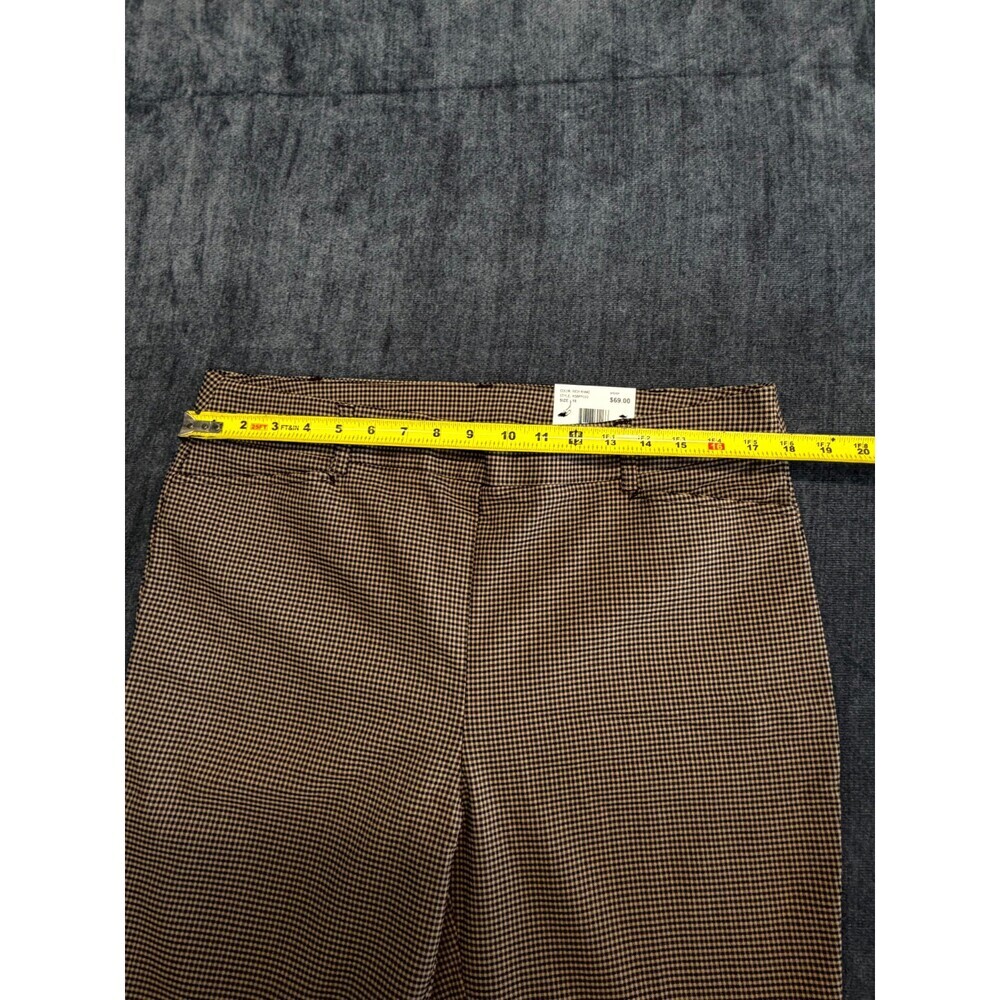 NWT Rafaella Houndstooth Pattern Stretch Pants Women's 16 Rich Khaki City Preppy - Picture 6 of 10